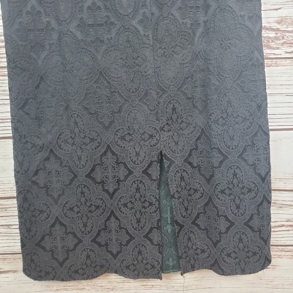 Morbid Threads Med Vtg Y2K Green/Black Brocade Corset Top & Maxi Skirt 2-pc Set - Picture 14 of 16